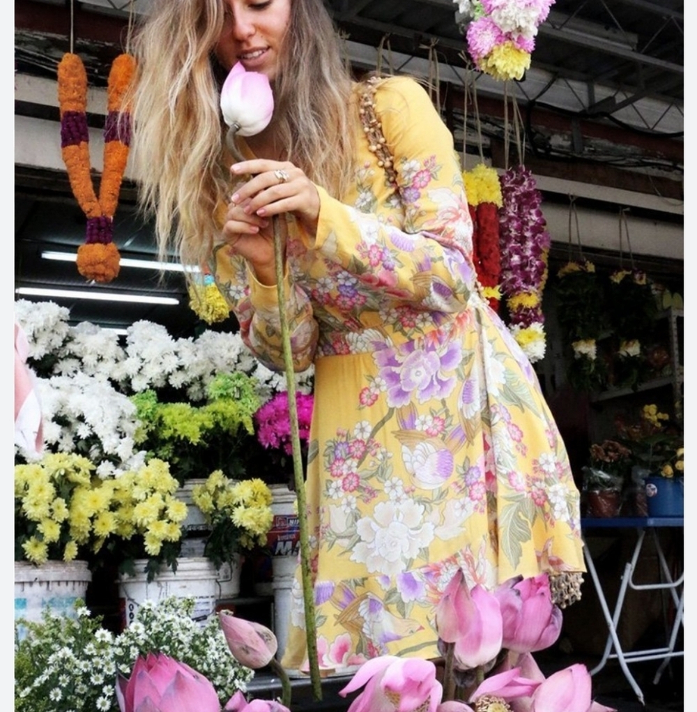 Spell Yellow and Purple Floral Dress Spell & The Gypsy Wrap Dress